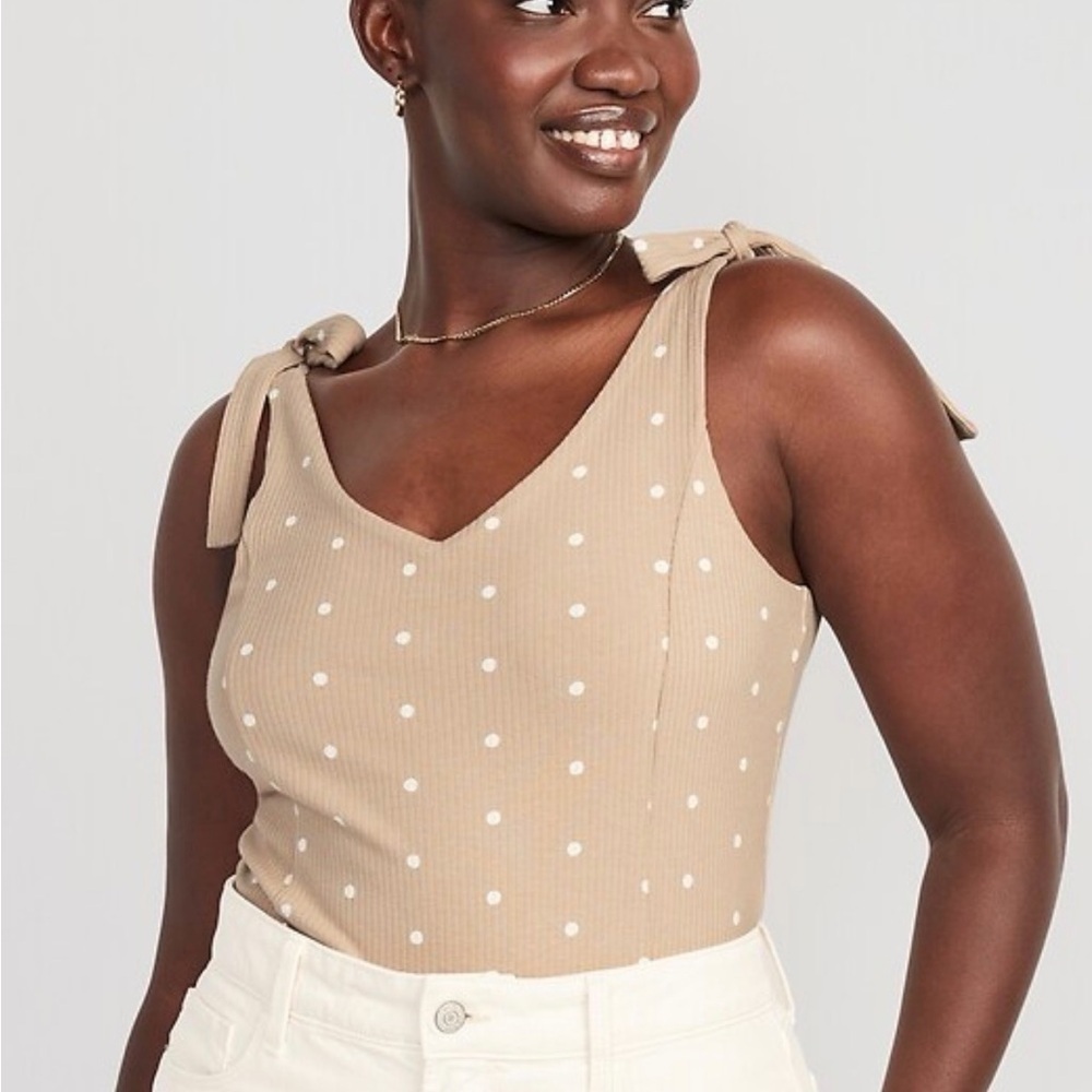 Old Navy Tan Sleeveless Tie  Bodysuit NWT